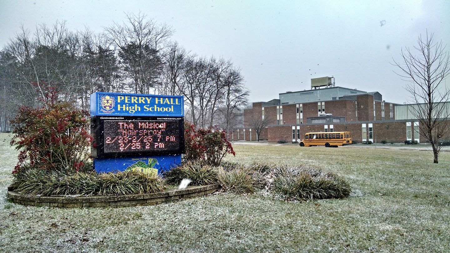 Perry Hall High School in Winter